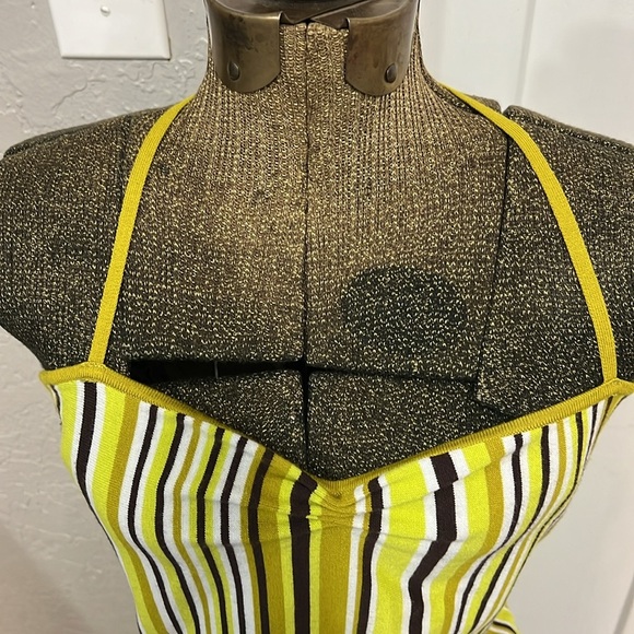 ARITZIA SUNDAY BEST JETT DRESS GREEN BROWN YELLOW SIZE LARGE - Picture 4 of 16